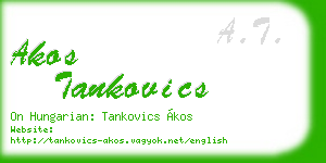 akos tankovics business card
