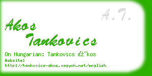 akos tankovics business card